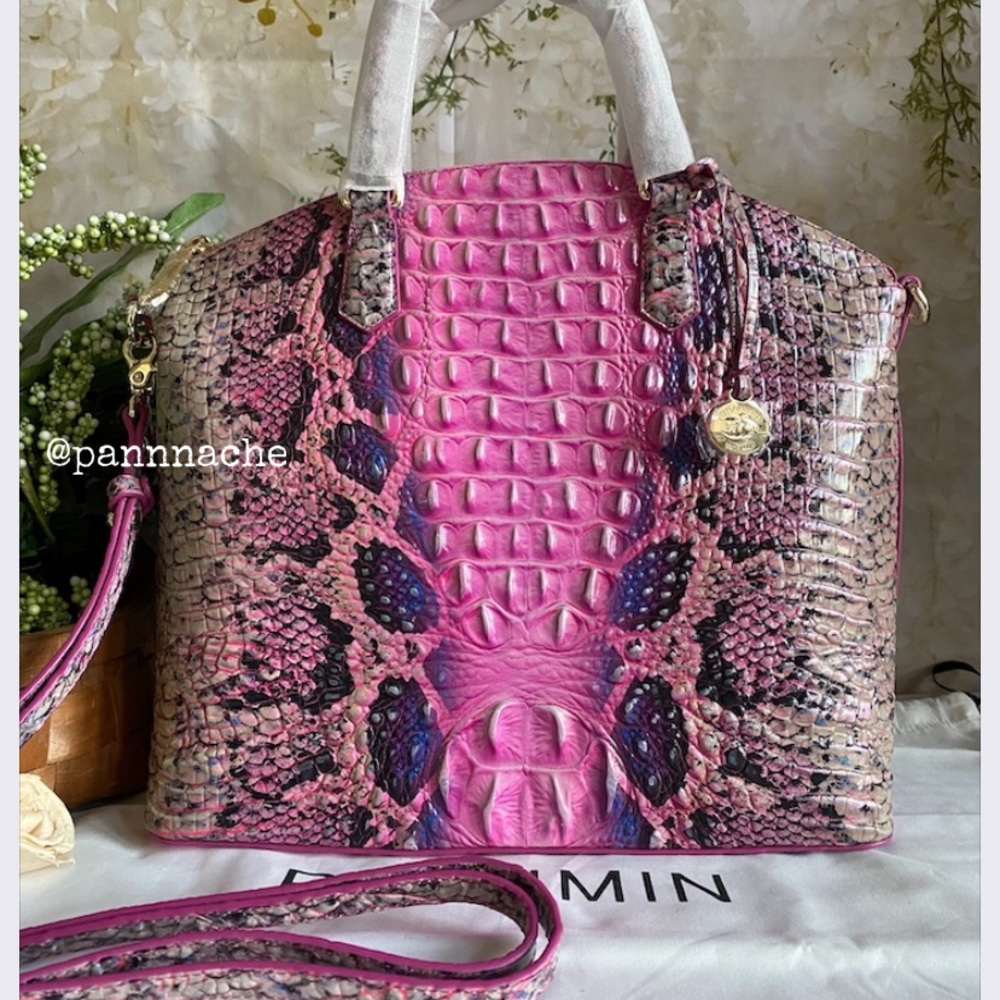 💜💕EXCLUSIVE!! PINK COBRA BRAHMIN DUXBURY SATCHEL💕💜